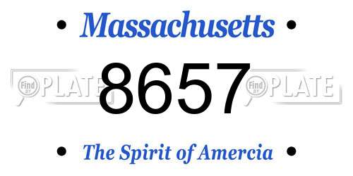 8657 Massachusetts License Plate