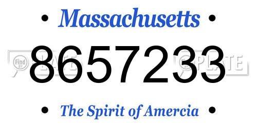 8657233 Massachusetts License Plate