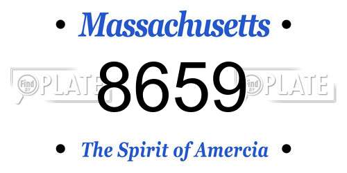 8659 Massachusetts License Plate