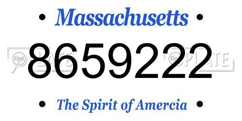 8659222 Massachusetts License Plate