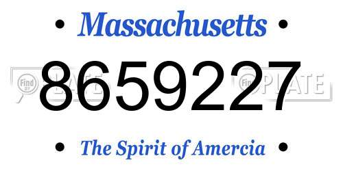 8659227 Massachusetts License Plate