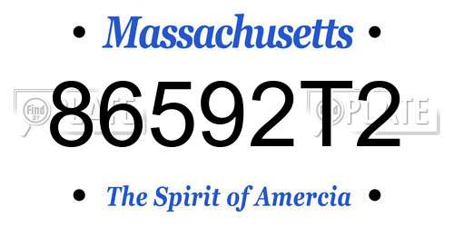 86592T2 Massachusetts License Plate