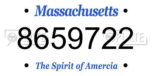 8659722 Massachusetts License Plate