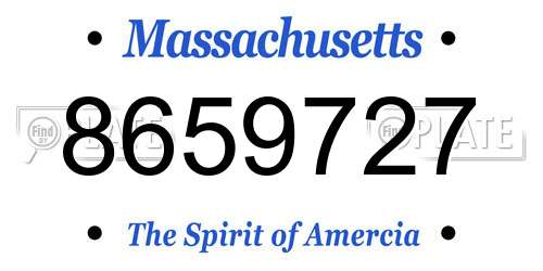 8659727 Massachusetts License Plate