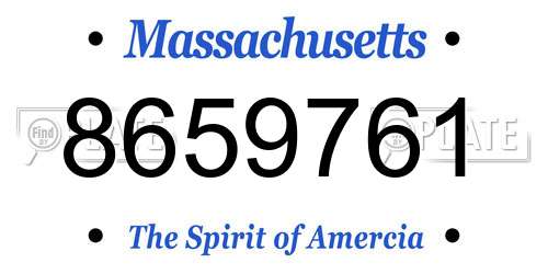 8659761 Massachusetts License Plate