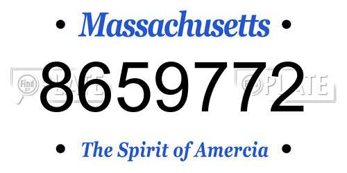 8659772 Massachusetts License Plate