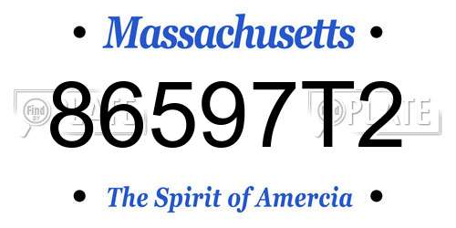86597T2 Massachusetts License Plate