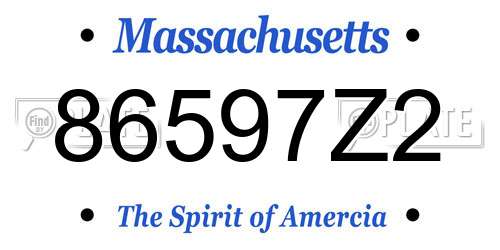 86597Z2 Massachusetts License Plate