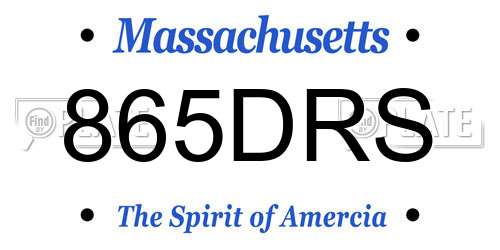 865DRS Massachusetts License Plate