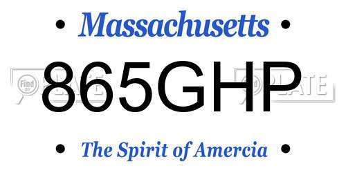 865GHP Massachusetts License Plate