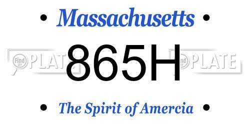 865H Massachusetts License Plate