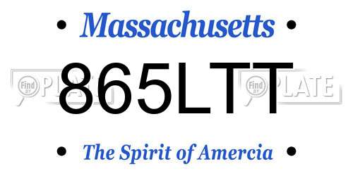 865LTT Massachusetts License Plate