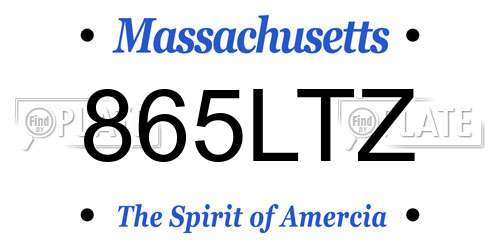 865LTZ Massachusetts License Plate