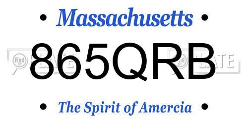 865QRB Massachusetts License Plate