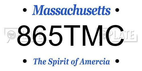 865TMC Massachusetts License Plate