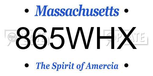 865WHX Massachusetts License Plate