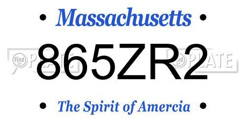 865ZR2 Massachusetts License Plate