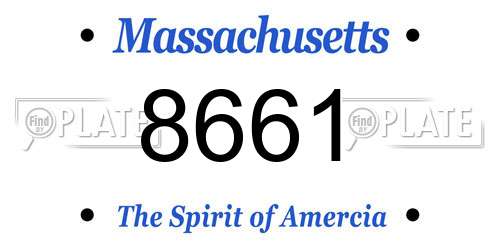 8661 Massachusetts License Plate