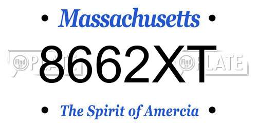 8662XT Massachusetts License Plate