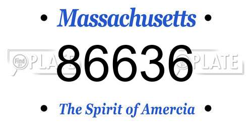 86636 Massachusetts License Plate