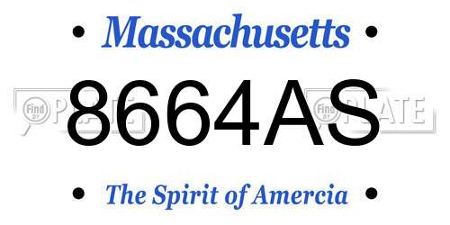 8664AS Massachusetts License Plate