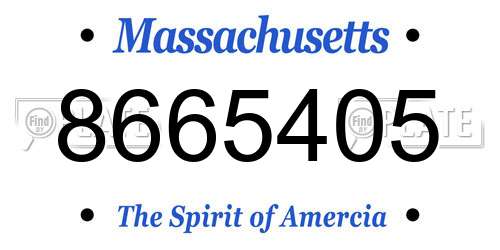 8665405 Massachusetts License Plate