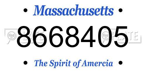 8668405 Massachusetts License Plate