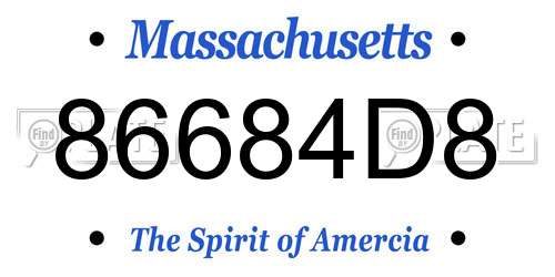 86684D8 Massachusetts License Plate