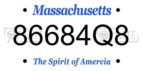 86684Q8 Massachusetts License Plate