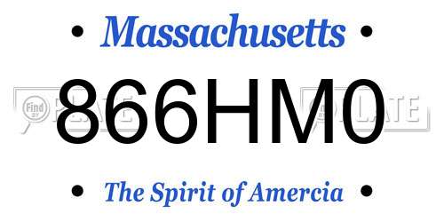 866HM0 Massachusetts License Plate