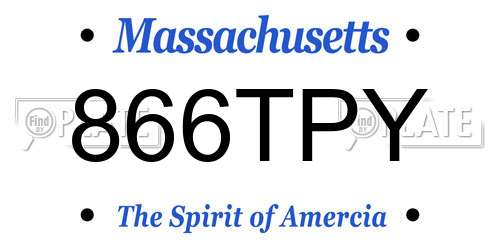 866TPY Massachusetts License Plate