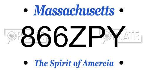 866ZPY Massachusetts License Plate