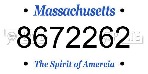 8672262 Massachusetts License Plate
