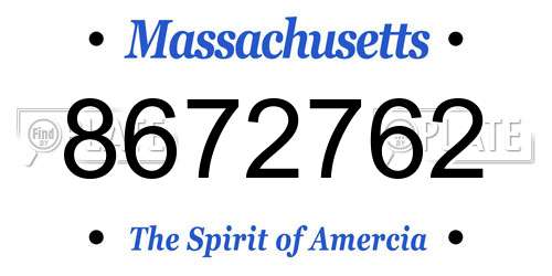 8672762 Massachusetts License Plate