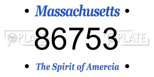 86753 Massachusetts License Plate