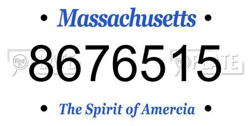 8676515 Massachusetts License Plate