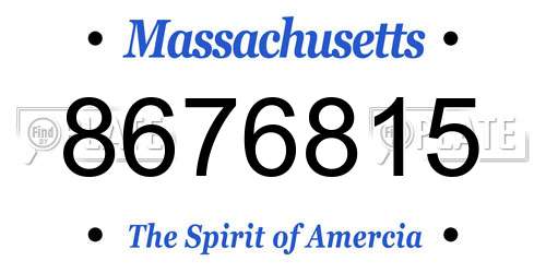 8676815 Massachusetts License Plate