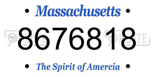 8676818 Massachusetts License Plate