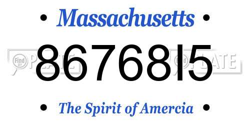 86768I5 Massachusetts License Plate
