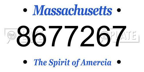 8677267 Massachusetts License Plate