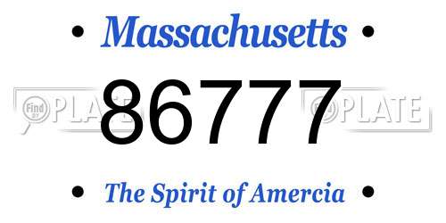 86777 Massachusetts License Plate