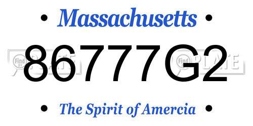 86777G2 Massachusetts License Plate
