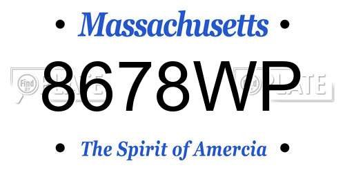 8678WP Massachusetts License Plate
