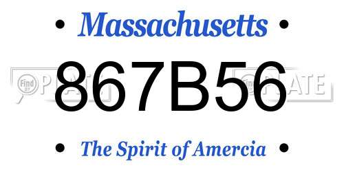 867B56 Massachusetts License Plate