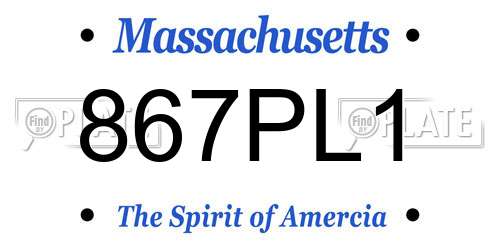 867PL1 Massachusetts License Plate