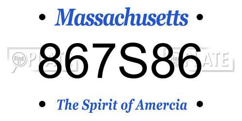867S86 Massachusetts License Plate