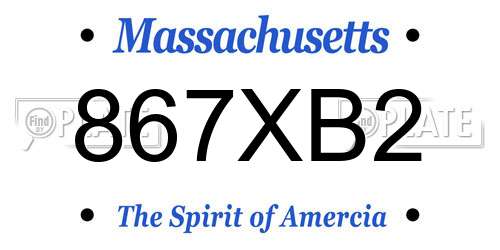 867XB2 Massachusetts License Plate