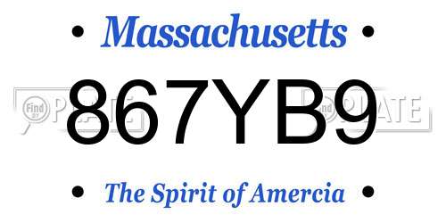 867YB9 Massachusetts License Plate