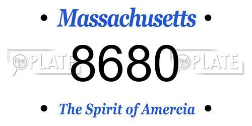 8680 Massachusetts License Plate