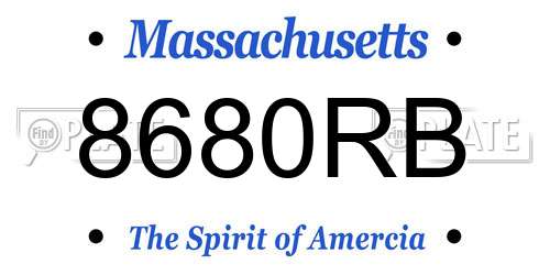 8680RB Massachusetts License Plate